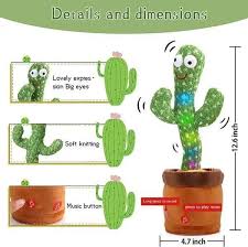 Dancing Cactus by Foxen Twisting Cactus Cute Plush Toy Education Toy Plush Toy with Songs for Children Playing Birthday Gift Kids Toys Foxen Ratings 10